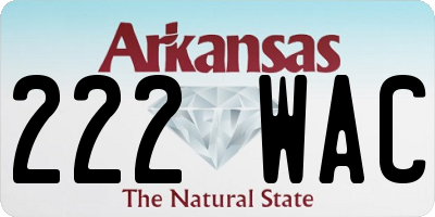 AR license plate 222WAC