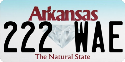 AR license plate 222WAE
