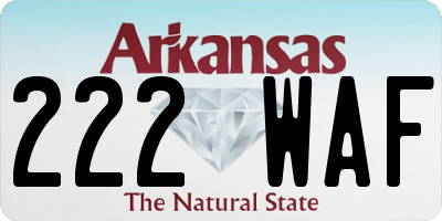 AR license plate 222WAF