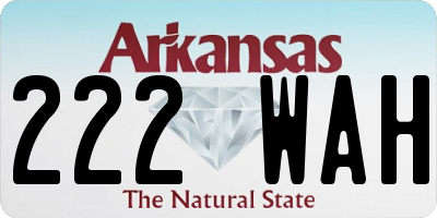 AR license plate 222WAH