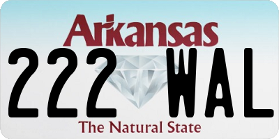 AR license plate 222WAL