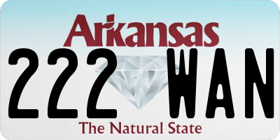 AR license plate 222WAN