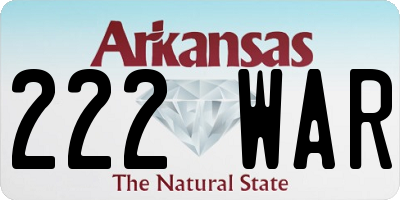 AR license plate 222WAR