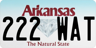 AR license plate 222WAT