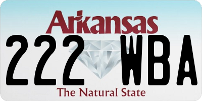 AR license plate 222WBA