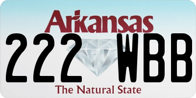 AR license plate 222WBB