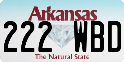 AR license plate 222WBD