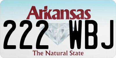 AR license plate 222WBJ