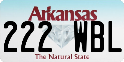 AR license plate 222WBL