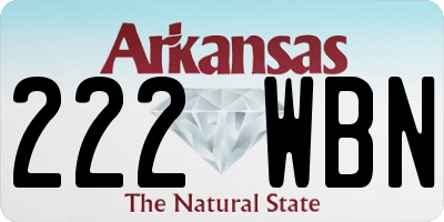 AR license plate 222WBN