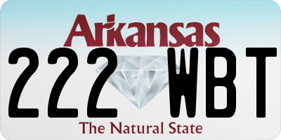 AR license plate 222WBT