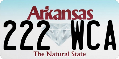 AR license plate 222WCA
