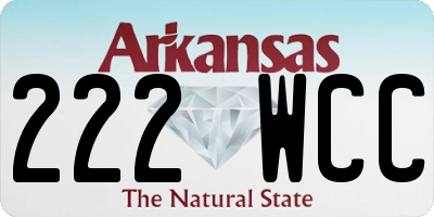 AR license plate 222WCC