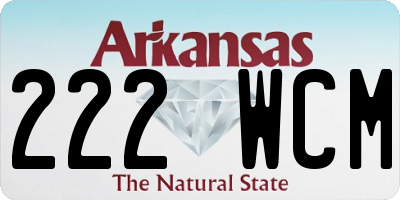AR license plate 222WCM