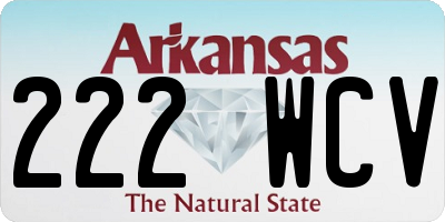 AR license plate 222WCV