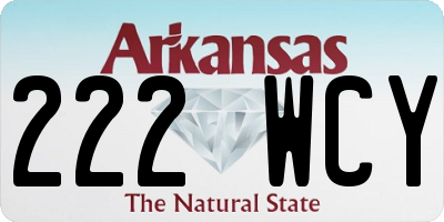AR license plate 222WCY