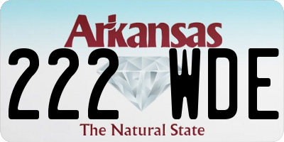 AR license plate 222WDE