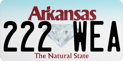 AR license plate 222WEA