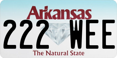 AR license plate 222WEE