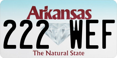 AR license plate 222WEF