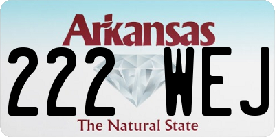 AR license plate 222WEJ