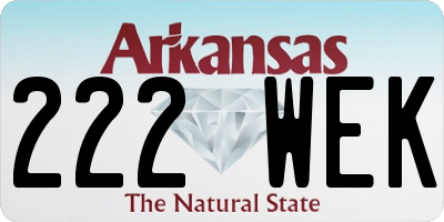 AR license plate 222WEK