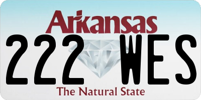 AR license plate 222WES