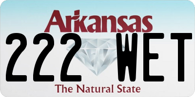 AR license plate 222WET