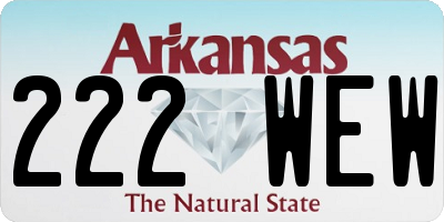 AR license plate 222WEW