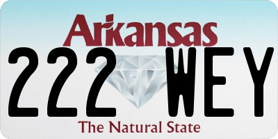 AR license plate 222WEY