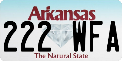 AR license plate 222WFA