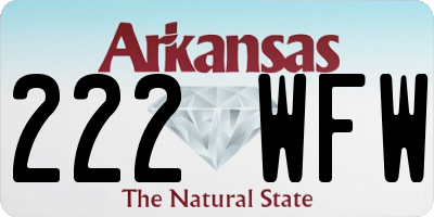 AR license plate 222WFW