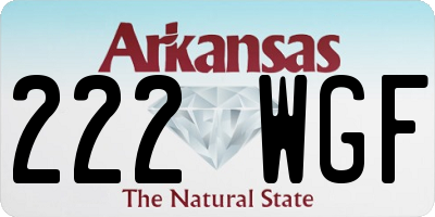AR license plate 222WGF