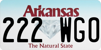 AR license plate 222WGO