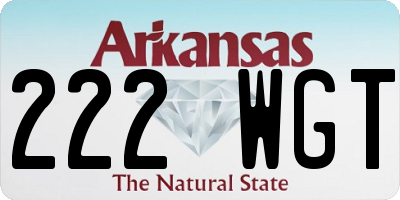 AR license plate 222WGT