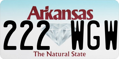 AR license plate 222WGW