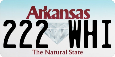 AR license plate 222WHI