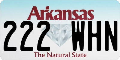 AR license plate 222WHN