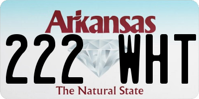 AR license plate 222WHT