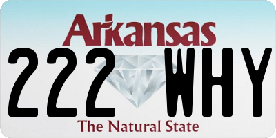 AR license plate 222WHY