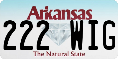 AR license plate 222WIG