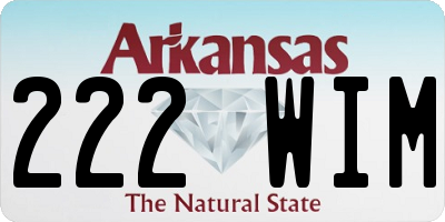 AR license plate 222WIM
