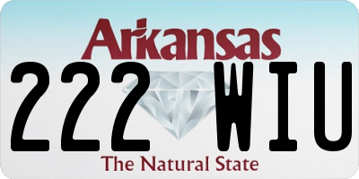 AR license plate 222WIU
