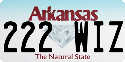 AR license plate 222WIZ