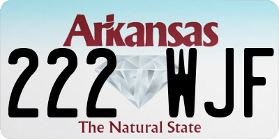 AR license plate 222WJF