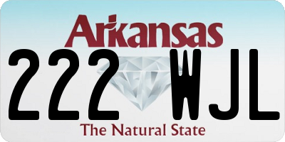 AR license plate 222WJL