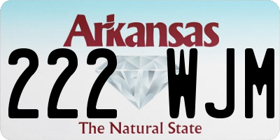 AR license plate 222WJM