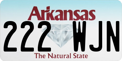 AR license plate 222WJN