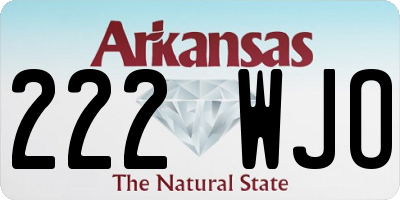 AR license plate 222WJO