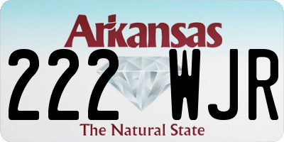 AR license plate 222WJR